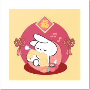 Lunar New Year Warmth and Wishes from Loppi Tokki bunny Posters and Art